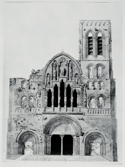La fachada de La Madeleine de Vézelay de Eugene Emmanuel Viollet le Duc